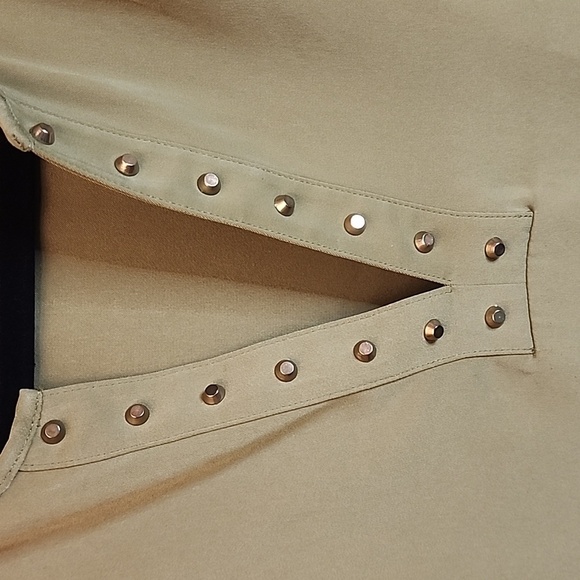 michael kors short sleeve blouse green blouse  Lg - Picture 3 of 7